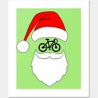 Santa Cycling Merry Bikemas Posters and Art